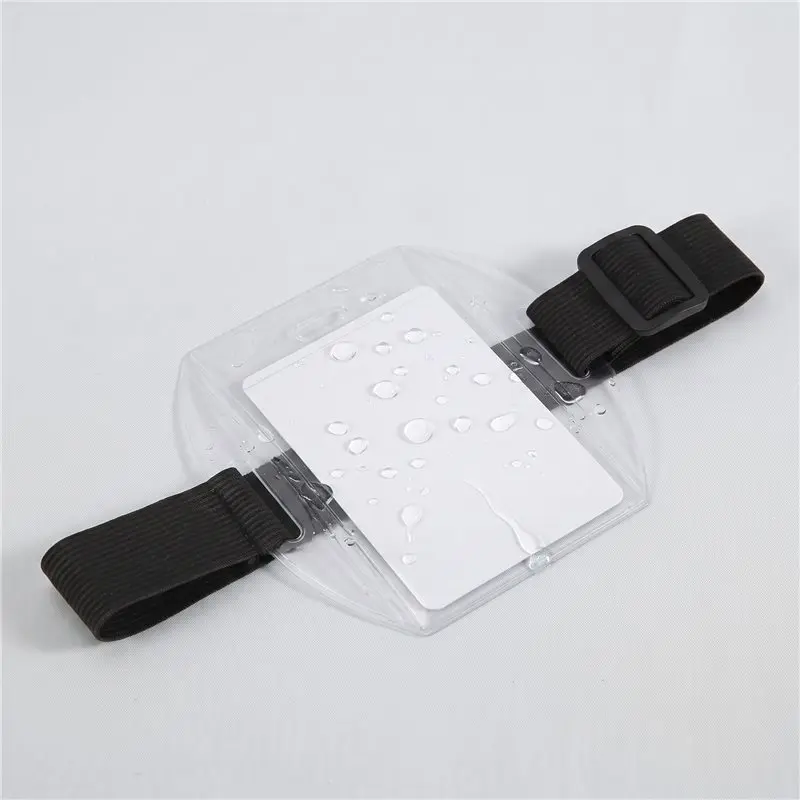 Well Made-Armband ID Card Badge Holder Waterproof ID Card Holder With Adjustment Buckle Universal Size For Work Passes (10Pcs)