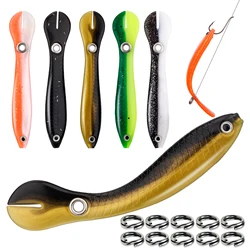 11pc Bionic Fish Lure 100mm Soft Bionic Fishing Lure for Saltwater Freshwater Lure Fishing Tackle Swimbait Fake Bait
