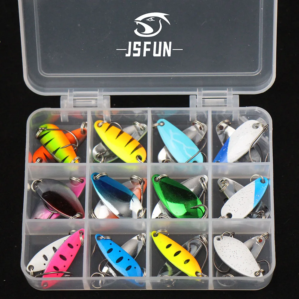 

24 шт., 2/2,5/4 г, приманка для форели, расшитая блестками, набор рыболовных приманок, металлическая ложка, рыболовная приманка, воблер, литье, снасти для отсадки, аксессуары