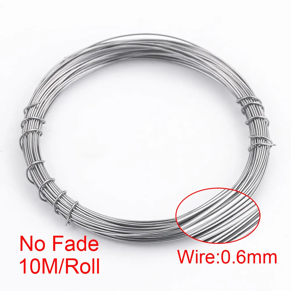 10 m/Rolle Edelstahl-Volldraht für DIY-Perlendraht, Halskette, Armband, Ohrringe, Schmuckherstellung, kein Rosten, Großhandel