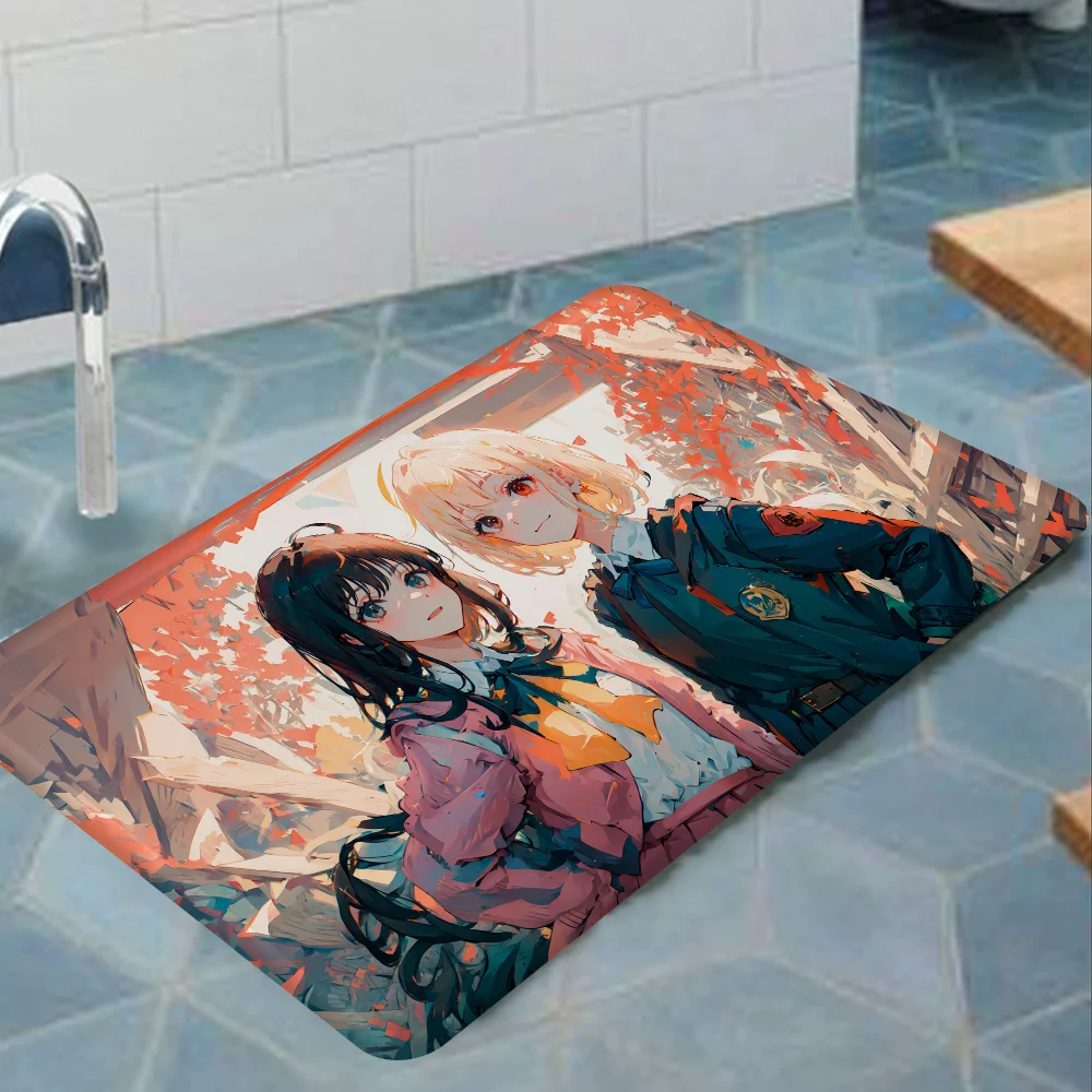 Lycoris Recoil Anime Floor Carpet Nordic Style Home Doormat Bathroom-Toilet Mats Bedroom Hotel Decor Mat