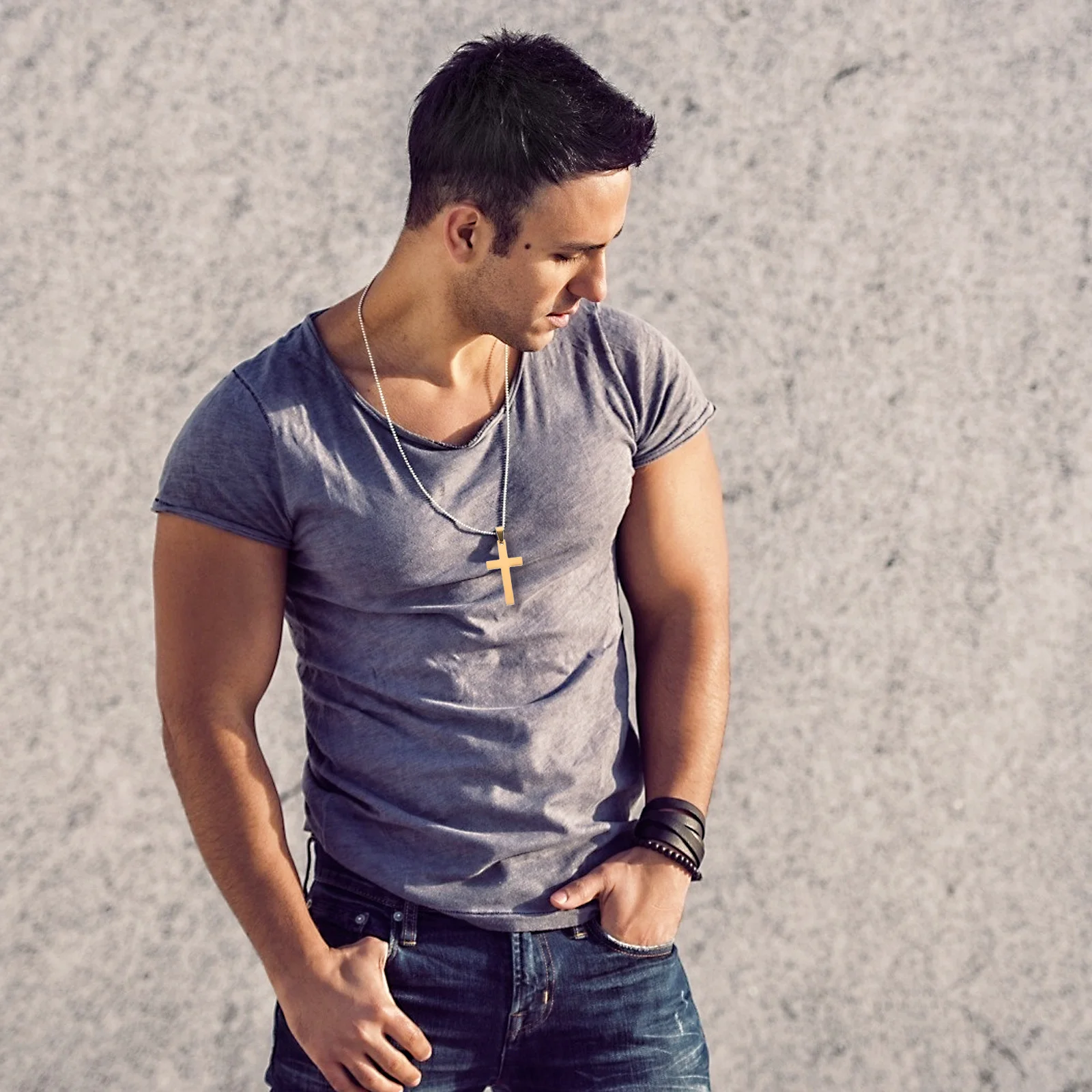 3 قطعة المعلقات دائم اكسسوارات الديكور بسيطة لسوار مفتاح سلسلة DIY مجوهرات سحر الصليب قلادة