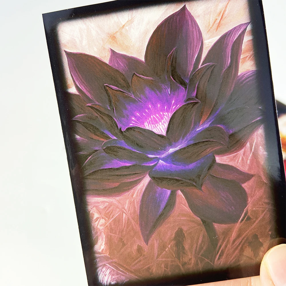 60PCS 66x91mm Black Lotus Art Card Sleeves Trading Card Sleeves for PKM/MTG/YGO Card Games TCG Card Cover