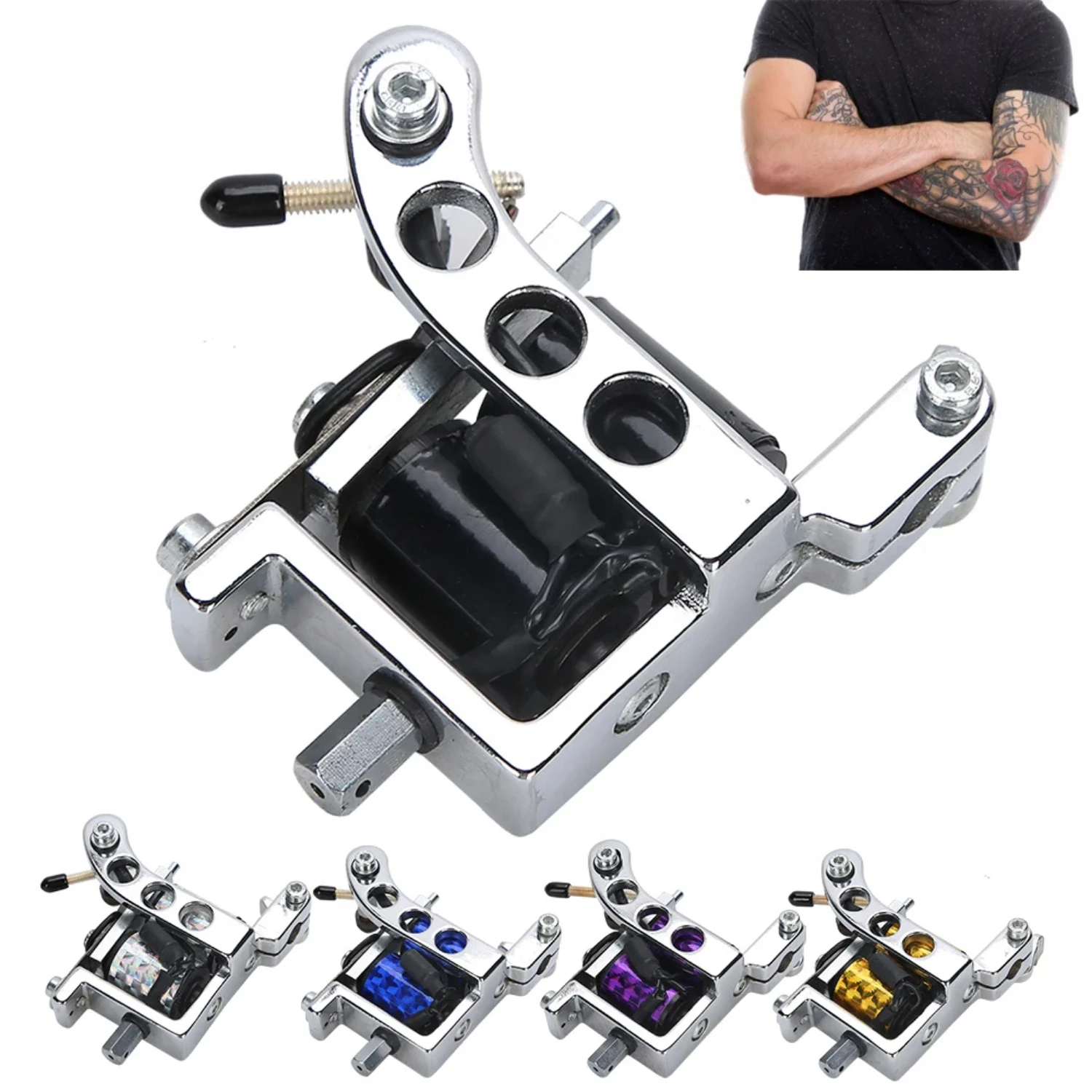 

10 Wraps Coils Tattoo Machine Professional Liner & Shader Body Art Tattoo Machine Permanent Makeup Tool Tattooist Beginner