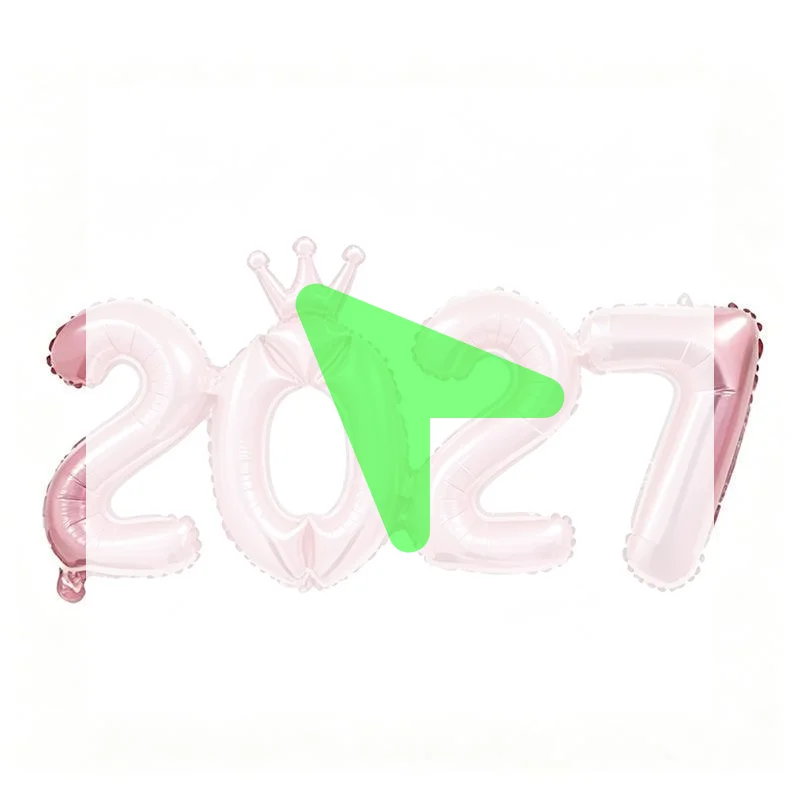 #Multicolor 2027 Number Balloons 2027 Conjoined Crown Foil Balloon New Year Christmas Graduation Birthday Party Decoration
