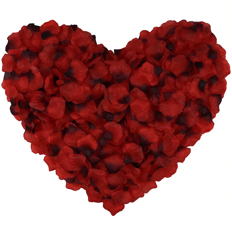 100 pieces of black and red silk rose petals suitable for Valentine's Day romantic night wedding proposal memorial decoration