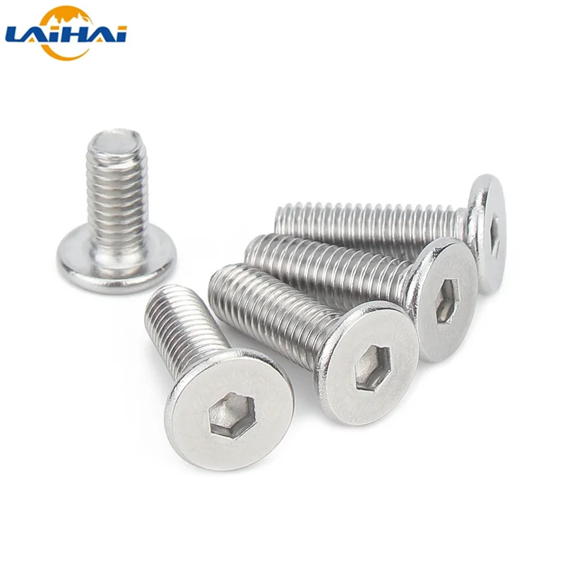 

5/10/20/50 PCs cm m1.6 M2.5 m3 M4 M5 M6 M8 304 hexagon hollow ultra-thin stainless steel ultra-low flat round head bolt