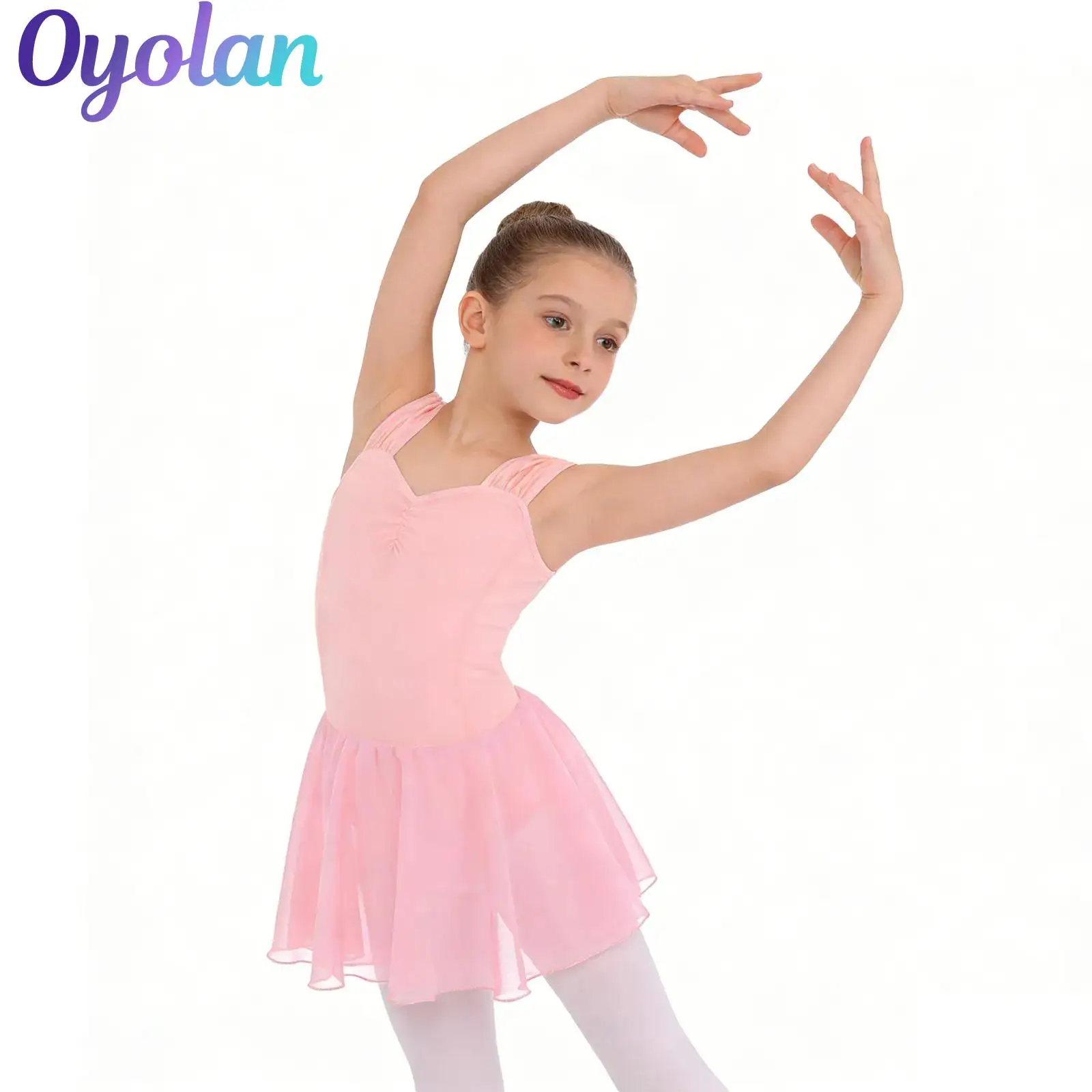 

Kids Girls Gymnastics Lyrical Ballet Leotards Dance Costume Artistic Skating Ballet Jersey Fairy Tulle Dresses with Briefs