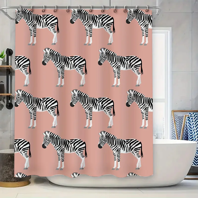 

Занавеска для душа с большой сердечком для собаки, декоративная занавеска с силуэтом домашнего животного, водонепроницаемая подкладка для ванной комнаты, современный черно-белый узор для ванны или ребенка