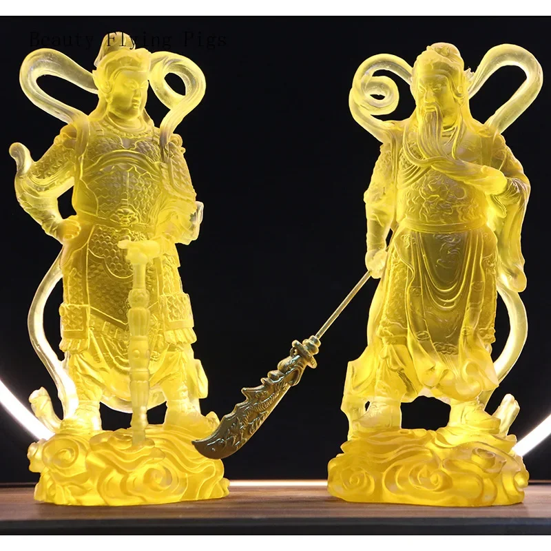 21CM Chinese creative resin Buddha statue, Jialan Weituo Bodhisattva, martial arts and wealth god ornament