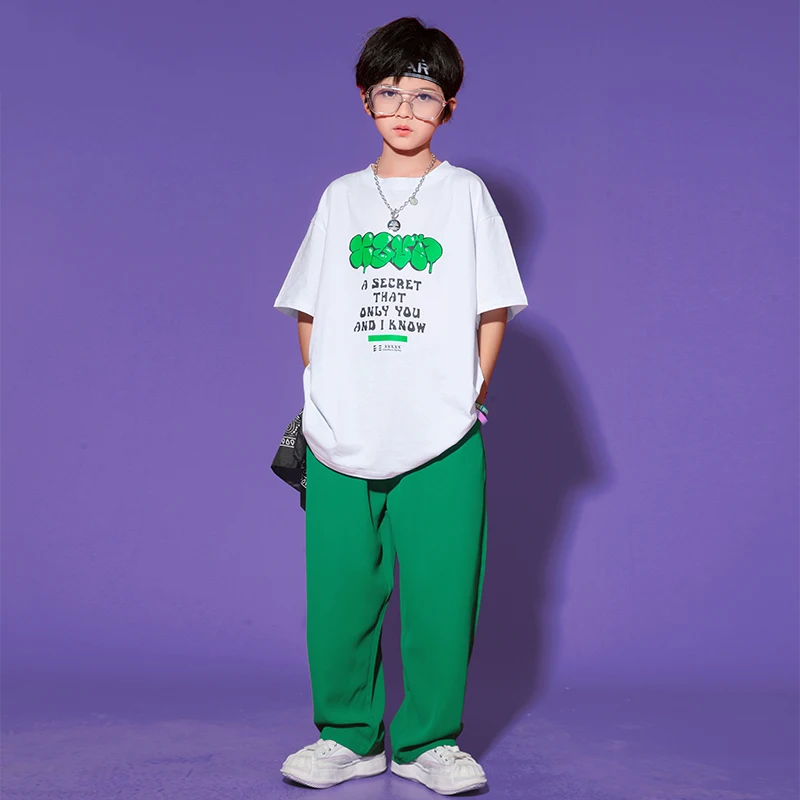 Bambini Hip Hop Dance abbigliamento estate t-shirt a righe pantaloni Cargo Street Dance Practice Dancewear Jazz Stage Costume YS3772