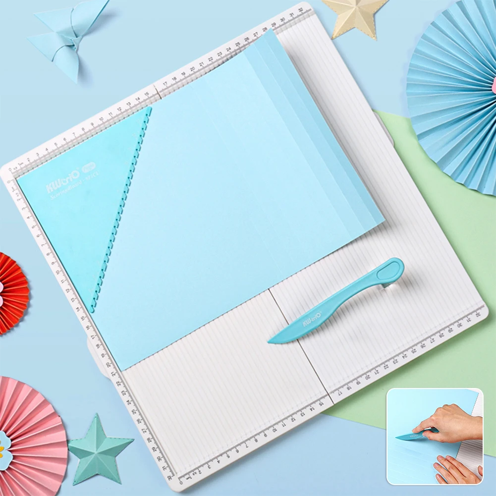 หัตถกรรมกระดาษTrimmer Scoring Boardกระดาษแบบพกพาคะแนนเครื่องมือสําหรับทําบัตรสําหรับทําซองจดหมาย