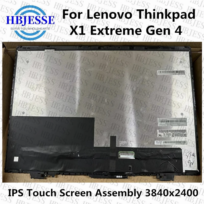 

Original 16" For Lenovo Thinkpad X1 Extreme Gen 4 20Y5 20Y6 P1 Gen 4 WQUXGA 3840x2400 IPS 40pin Laptop LCD Touch Screen Assembly