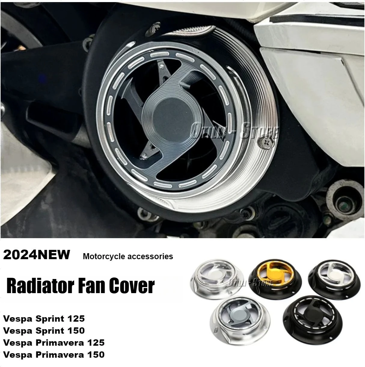 For Vespa Primavera Sprint 125 150 New Motorcycle Accessories Aluminum Engine Radiator Guard Rotating Cooling Fan Cover