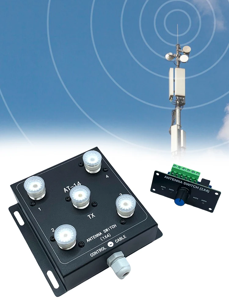 4-Way Coax Remote Antenna Switch Antenna Switch 500W PEP Antenna Signal Switch Antenna Splitter Switch for Radio Stations view 4