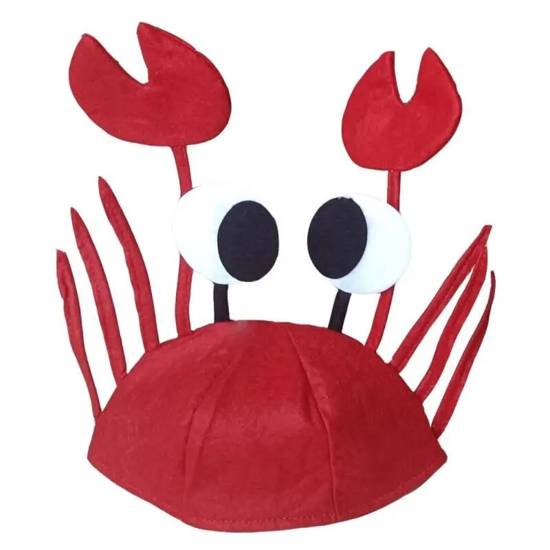 Novelty Funny Red Crab Hat With Claws And Eyes For Unisex Halloween Animal Party Lobster Crab Cap Decor Photo Prop Accessory