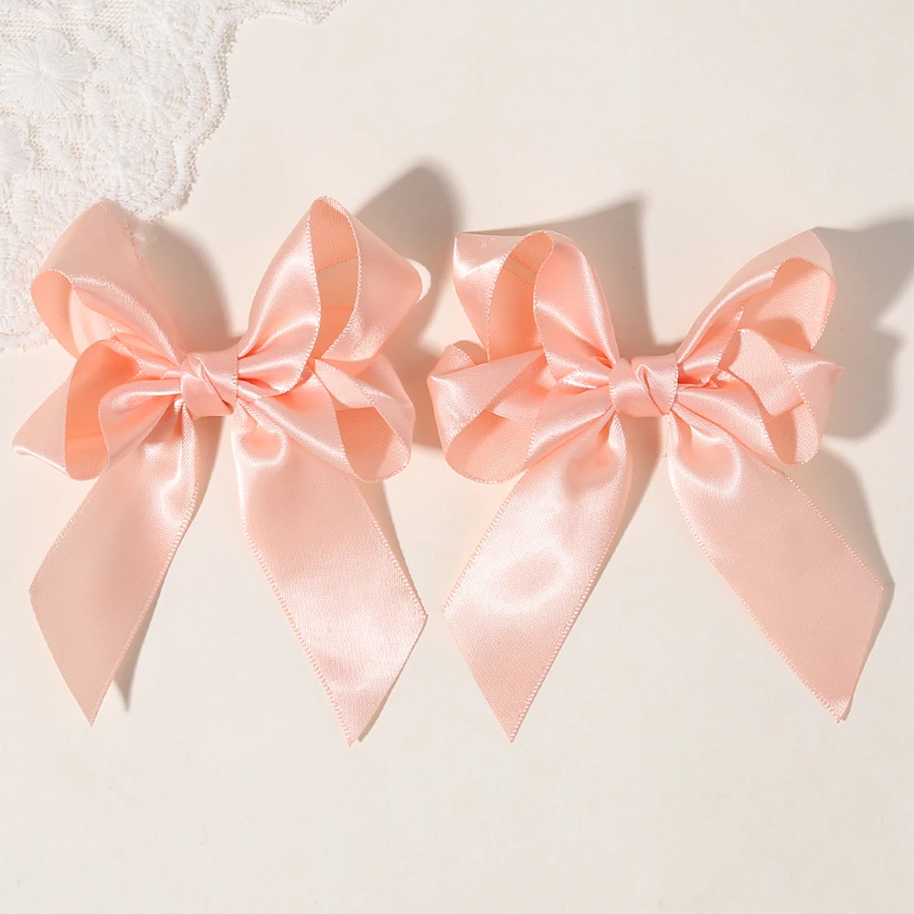 2 Stück/Set Kinder-Haarspangen Einfarbige Schleifenclips für Mädchen Zarte Bandschleifen Haarnadeln Kinder-Haaraccessoires – Detail 11