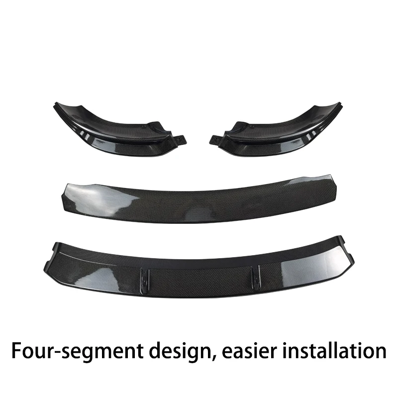 4Pcs Segmented Car Front Bumper Lip Deflector Lip Body Kit Spoiler Splitter Diffuser Protector Guard For Tesla Model Y 2021-2023