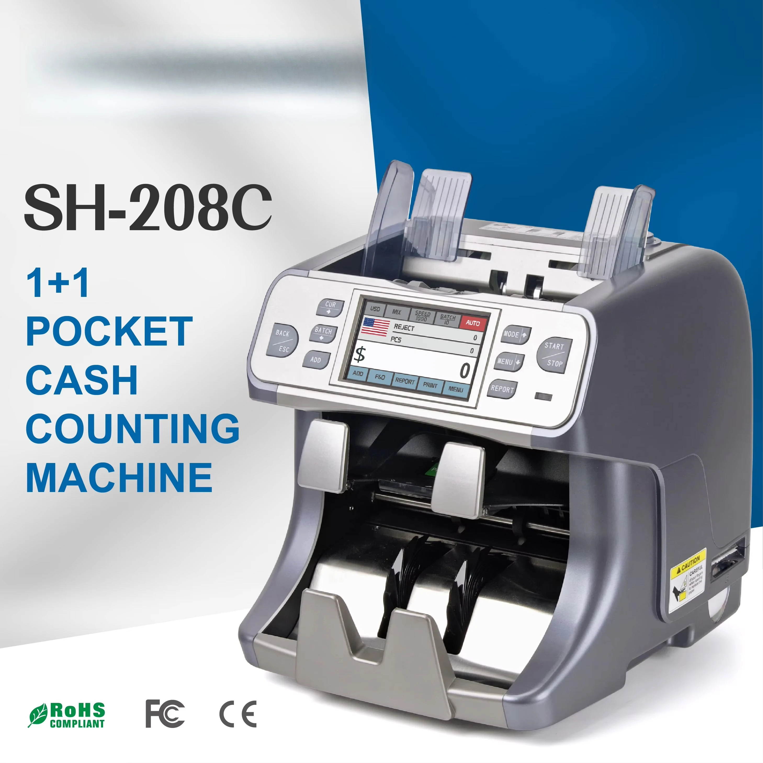 Bill Counter Portable Banknote Counting Note Detector Multi Currency Money Counting Machine with Competitive Price