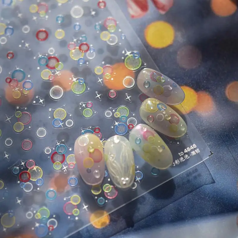 달콤한 다채로운 별 모양의 네일 아트 액세서리 스티커 패션 다섯개 별 사랑 DIY 자기 접착 손톱 장식 스티커