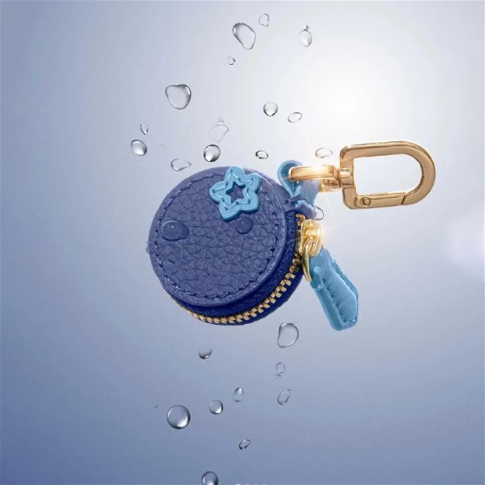 Portable Fruit Shape Fruit Coin Purse PU Leather Orange Pendant Wallet Cute Blueberries Earphone Bag Outdoor