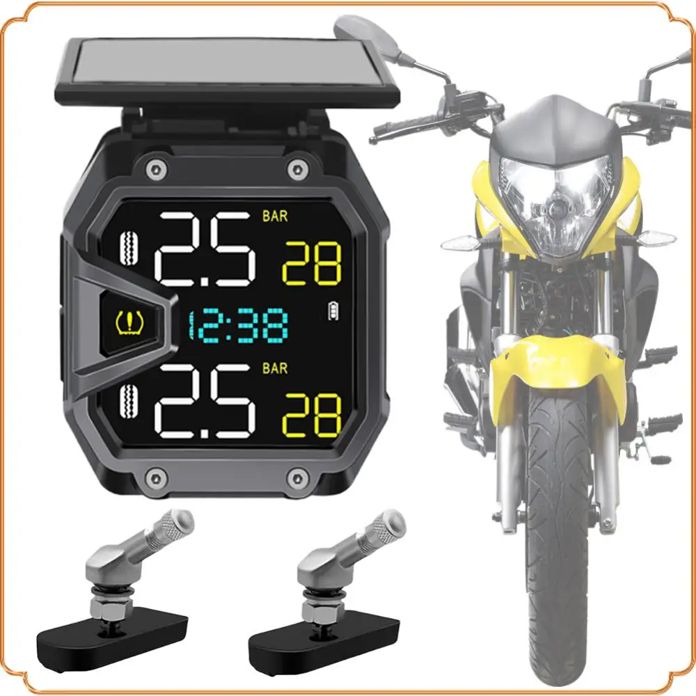 

Мотоцикл TPMS в режиме реального времени, солнечная энергия, монитор давления в шинах, IP67, водонепроницаемый беспроводной детектор давления в шинах для инструмента экстренных случаев