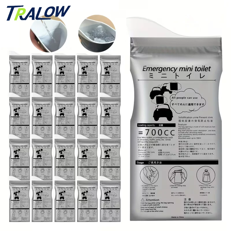 

TRALOW 10/20/30PCS Portable Waterproof Emergency Mini Toilete Urine Bag|for All People| for Car Travel and Outdoor Activities