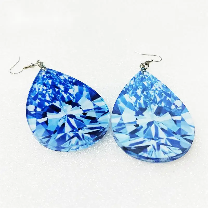 Free Shipping 20 pairs/lot Custom Jewelry Sublimation Acrylic Tear Drop Earrings With Hooks For Mom/Girl/Friend/Children Gifts