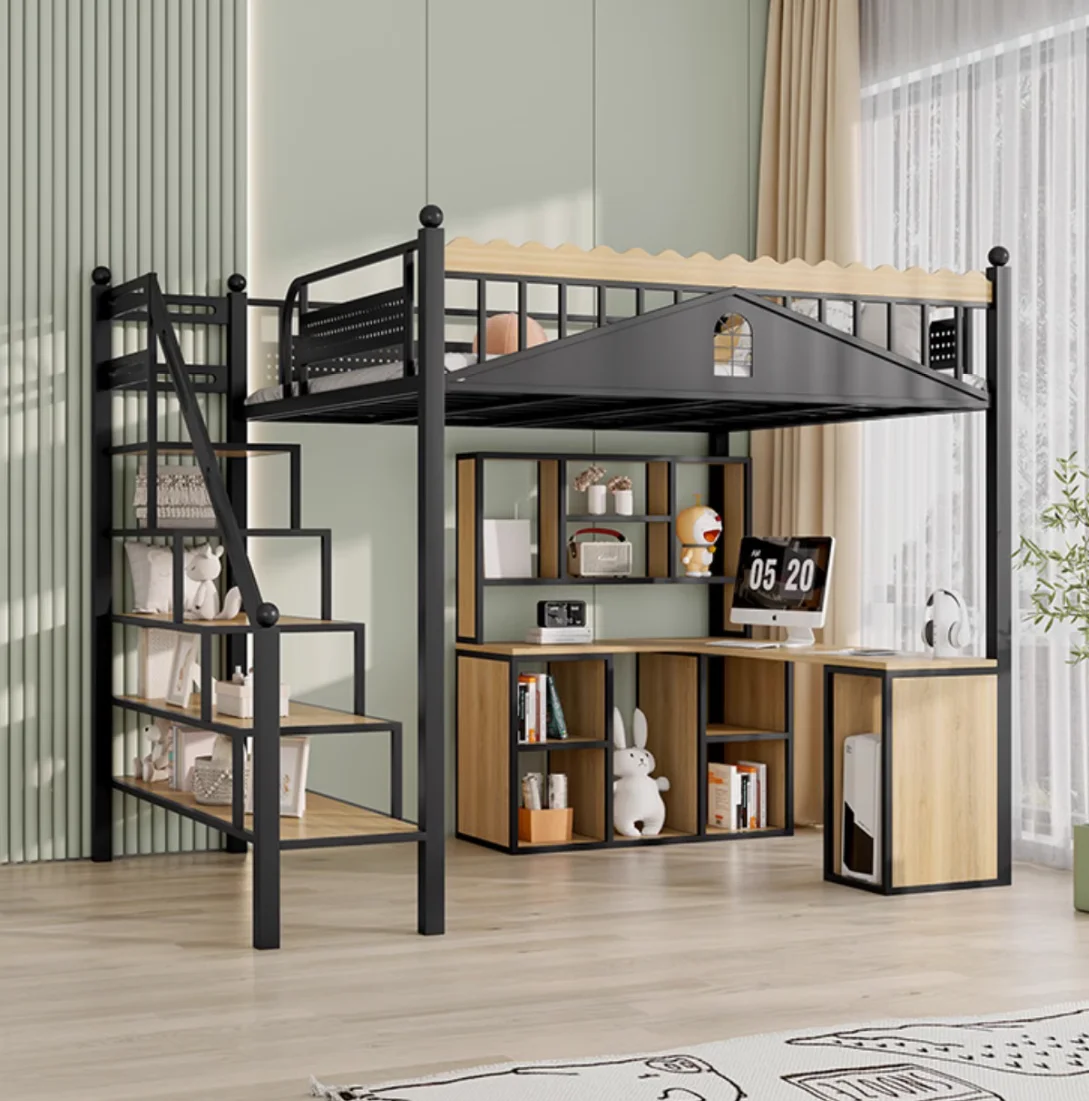 

New Iron Art Bed Elevated Bed Duplex Children's Penthouse Bed