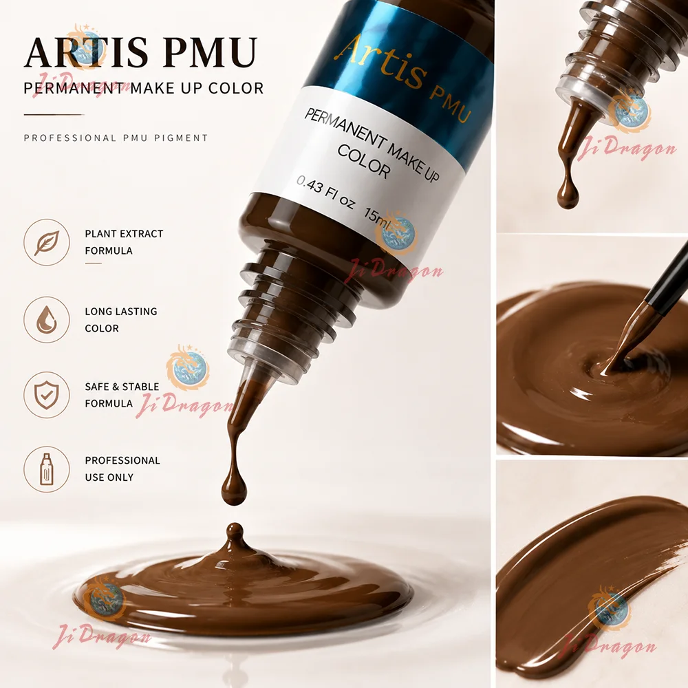 15ml Permanent Makeup Pigment Lip Tattoo Inks Color Vegan Eyebrows Microblading Pigments Body Art Ink for PMU Artists