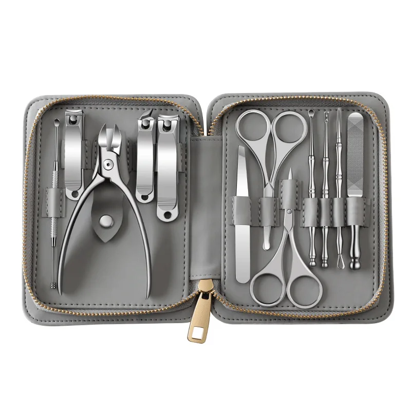 Manicure Set 12 In 1 Full Function Kit Professional Stainless Steel Pedicure Sets With PU Leather Portable Case Idea Gift