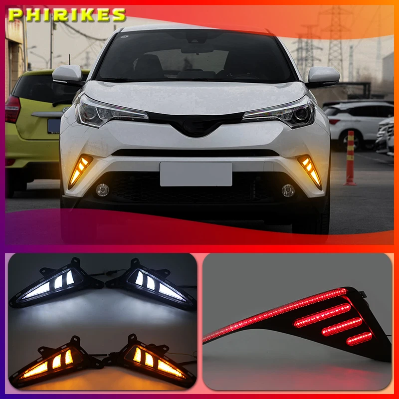 

Car LED Daytime Running Light for Toyota C-HR CHR 2016 2017 2018 2019 With Turn Signal Light Waterproof Daylight Fog Lamp