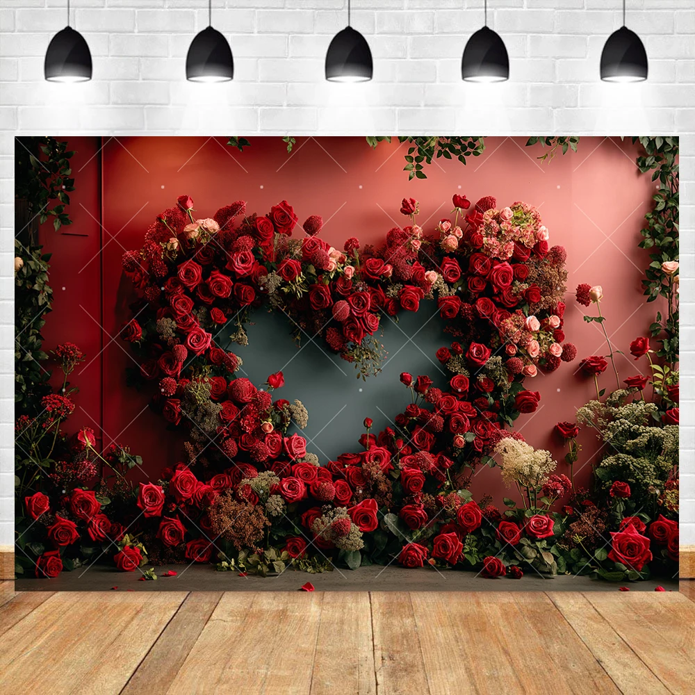 Valentine's Day Arch Love Rose Wedding Background Wall Couple Anniversary Backdrop Custom Decor Aldults Photography Background