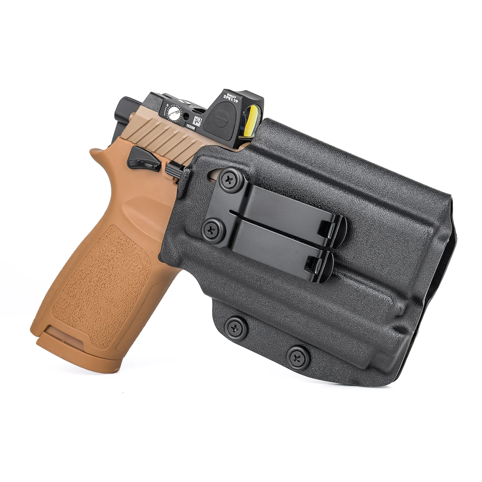 IWB Kydex 홀스터, Sig Sauer P320 M18/ P320 X CARRY/ P320 컴팩트, Olight 손전등 Baldr S 레이저 조명 은폐 운반