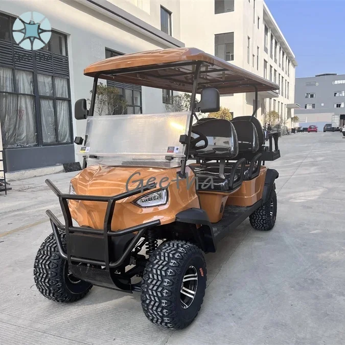 2023 New Gas Power Golf Buggies 2 4 6 Seater 300CC Lifted Off Road Hunting Black Golf Cart