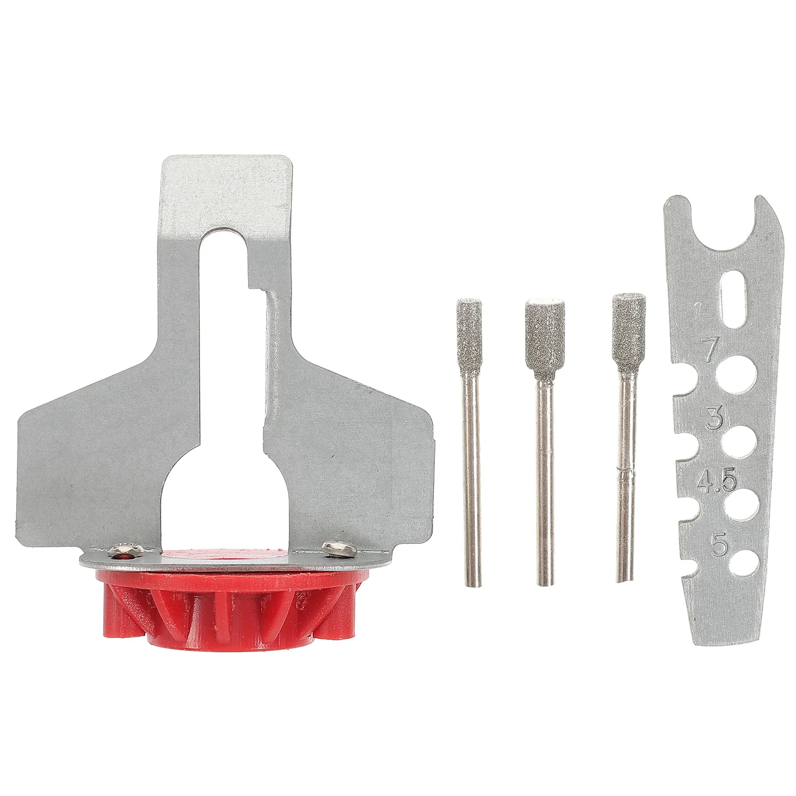 

1Set Chainsaw Sharpening Attachment Kit Multi-Accessory Burrs Angle Rail Grinding Bits for Chainsaw Files Chain Saw