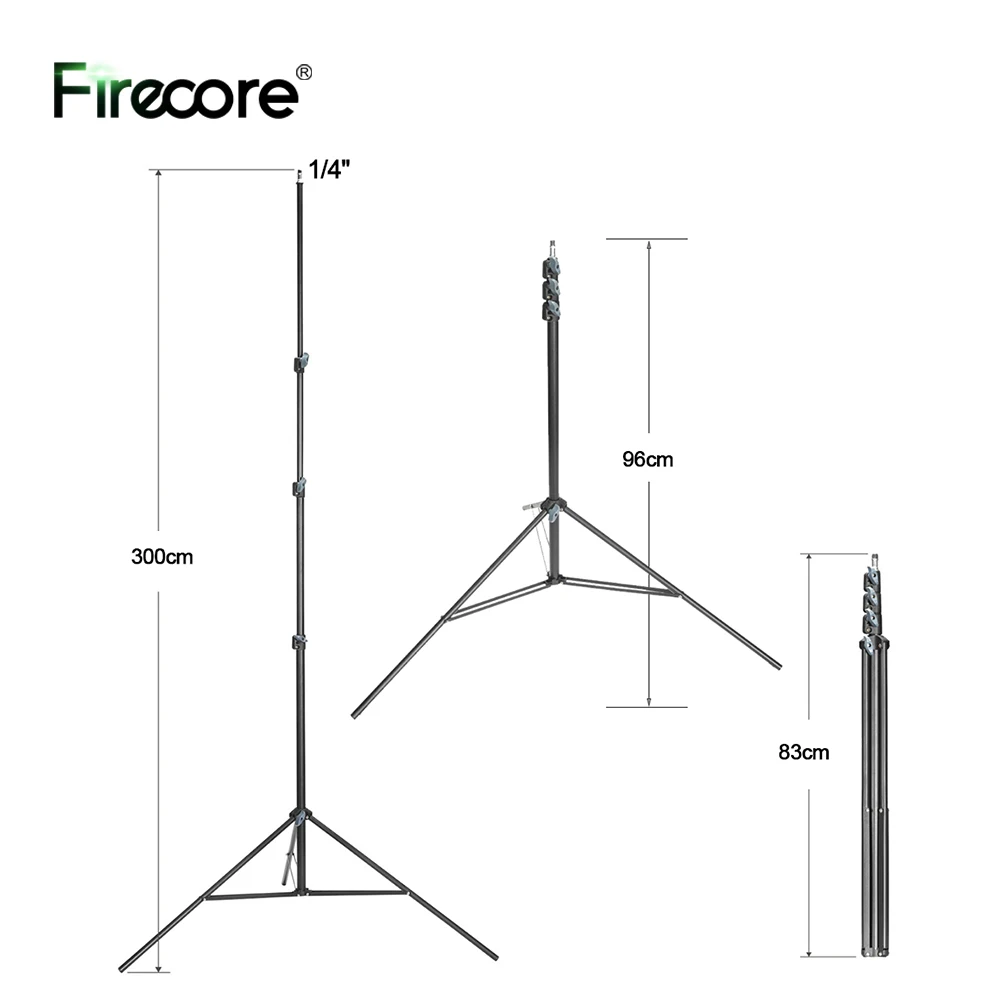 FIRECORE Metal Tripod 3M Laser Level Nivel Laser Tripod 4 Knots Adjustable Height 1/4\