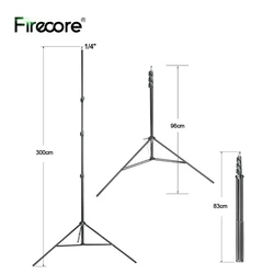 FIRECORE Metal Tripod 3M Laser Level Nivel Laser Tripod 4 Knots Adjustable Height 1/4