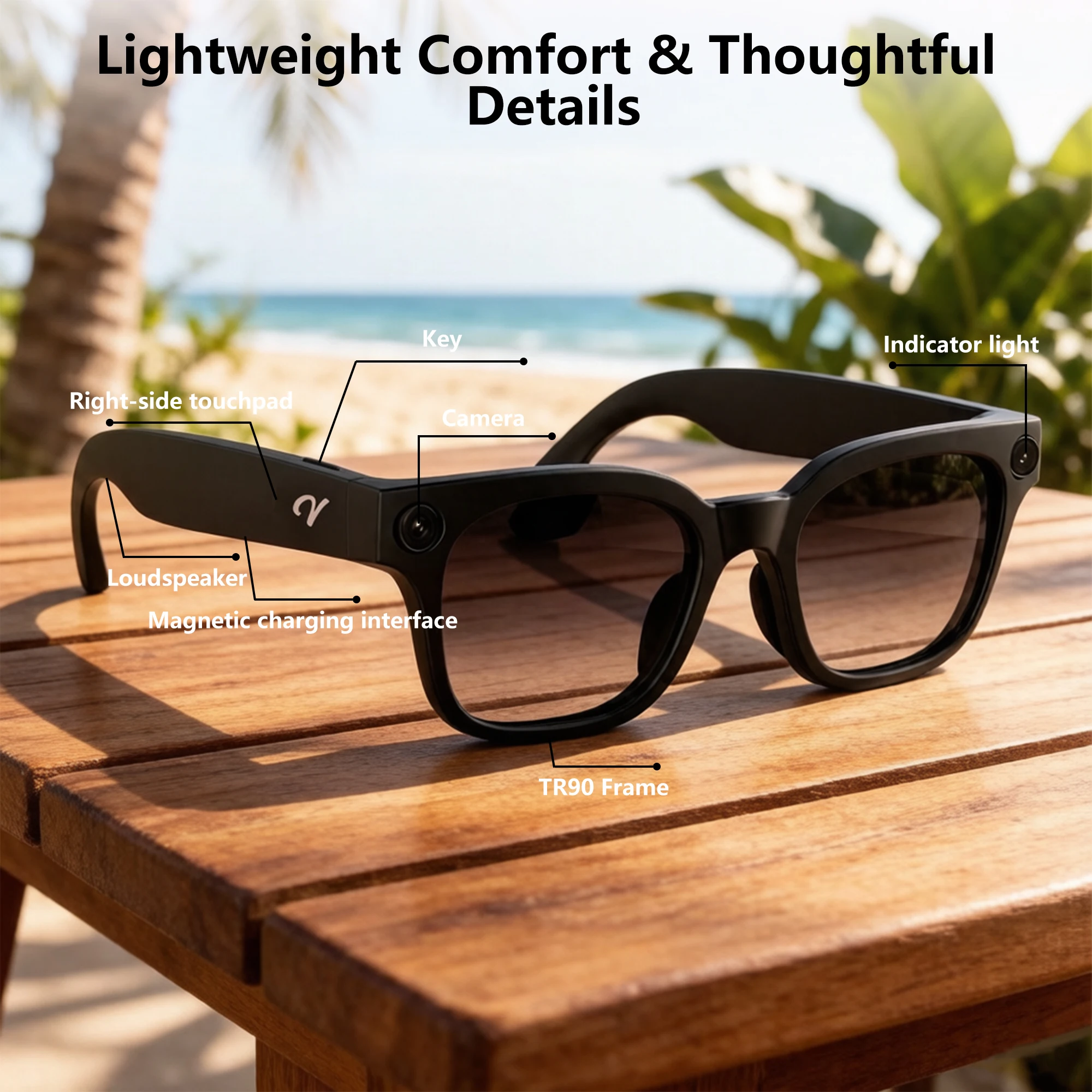 The artificial intelligence sunglasses are specially designed for daily adventures and life beyond the realm of travel.