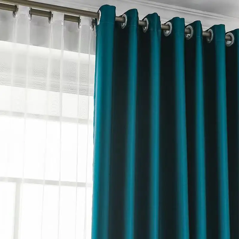 Thicken Elegant Luxury Curtains for Living Room Bedroom High-end Plain Color Satin Lily Embroidered