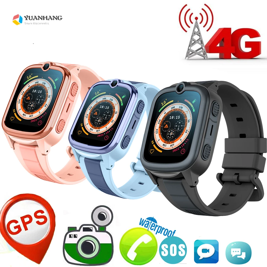 

Smart 4G GPS WI-FI Tracker Locate Kids Student Remote Camera Monitor Smartwatch Two-way Voice SOS Video Call Android Phone Watch