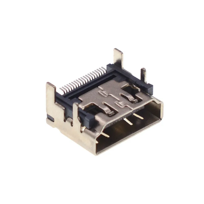 5PCS HDMI FEMale Jack/socket connector 19PIN 19P right angle smt smd 90 Degree Gold-Plated hd 19 PIN