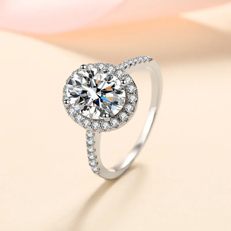 

18K Gold Inlaid 1 Carat and 2 Carat Irregular Moissanite PT950 Platinum Ring, Suitable for Wedding Fashion and Minimalist Rings