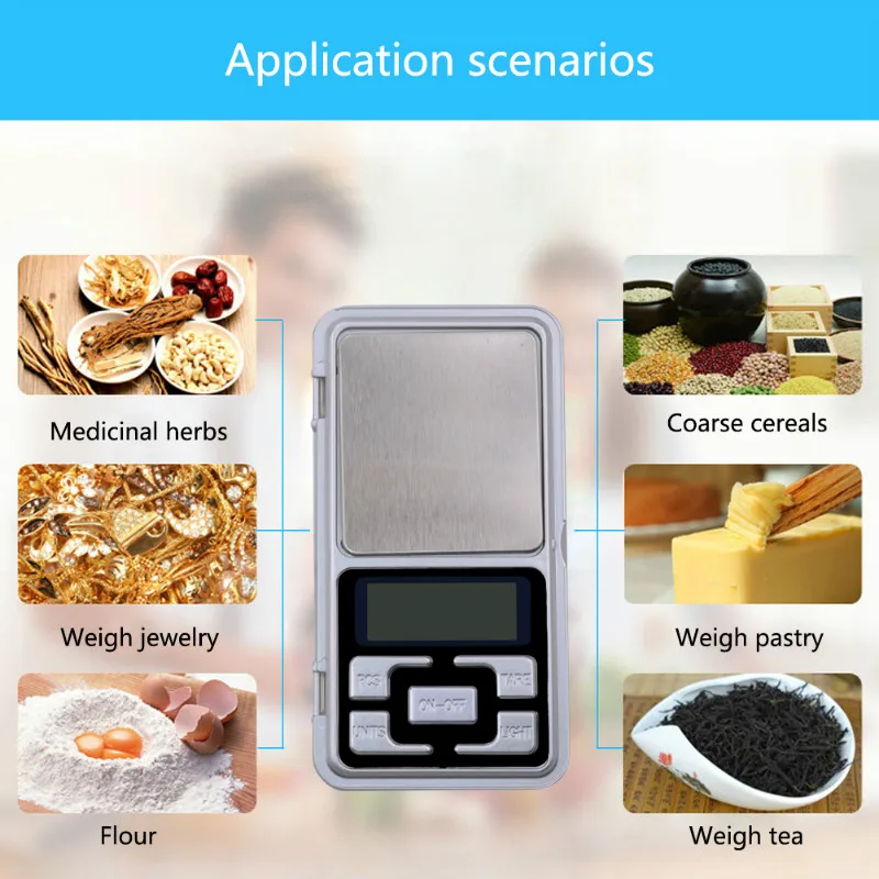 Báscula electrónica Mini 200G 0,01G LCD Gramo Digital bolsillo joyería báscula de cocina