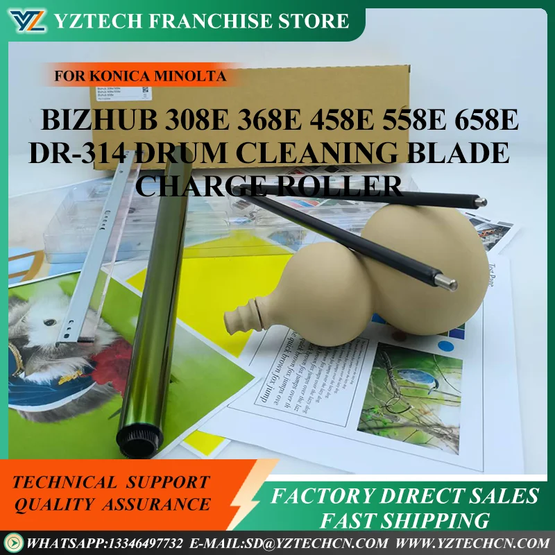 

1Set DR-314 Drum Unit 130K pages drum kits For KONICA MINOLTA Bizhub 308e 368e 458e 558e 658e Drum Cleaning Blade Charge Roller