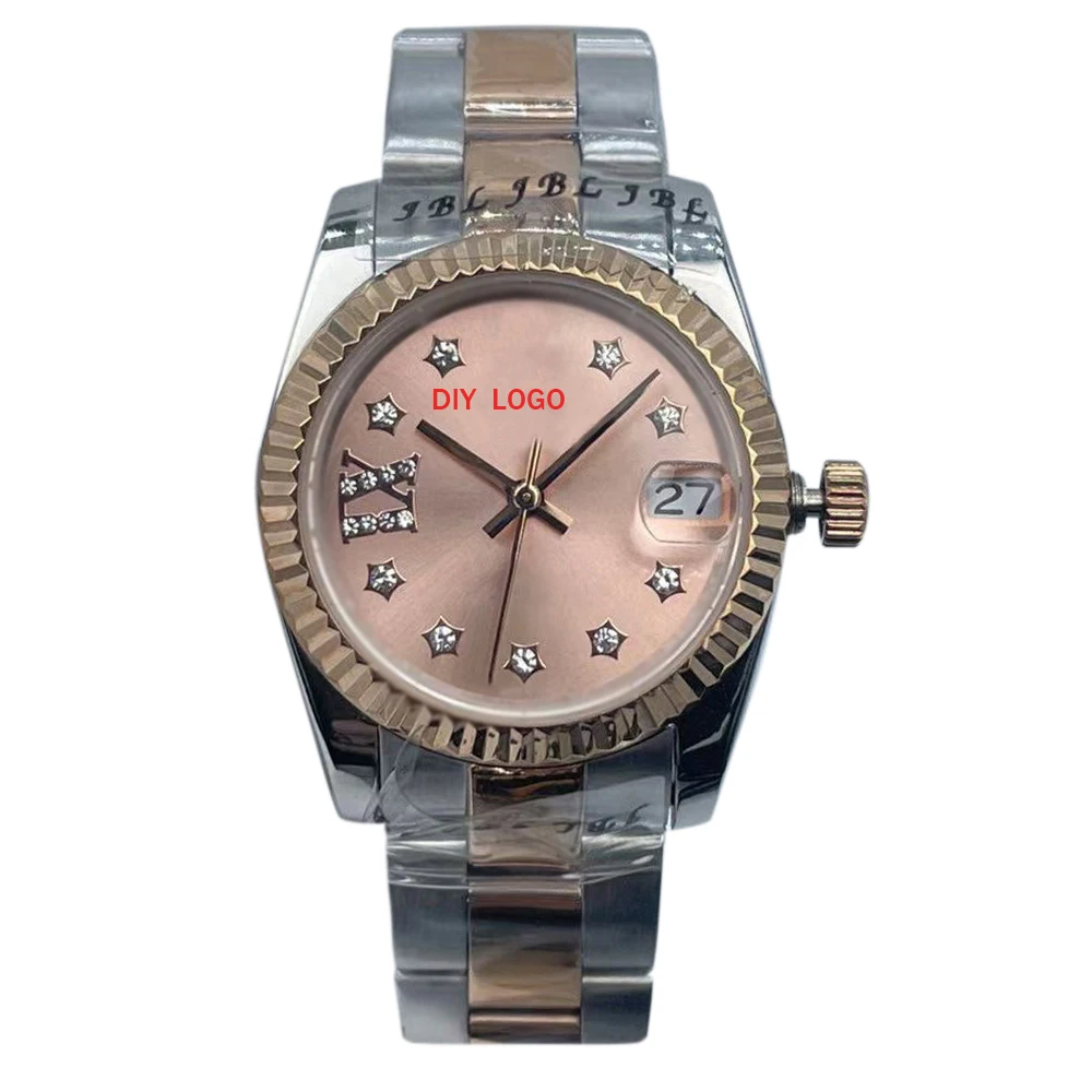 Customized 31mm exquisite women's diamond watch with mechanical movement and automatic date, the best gift for women