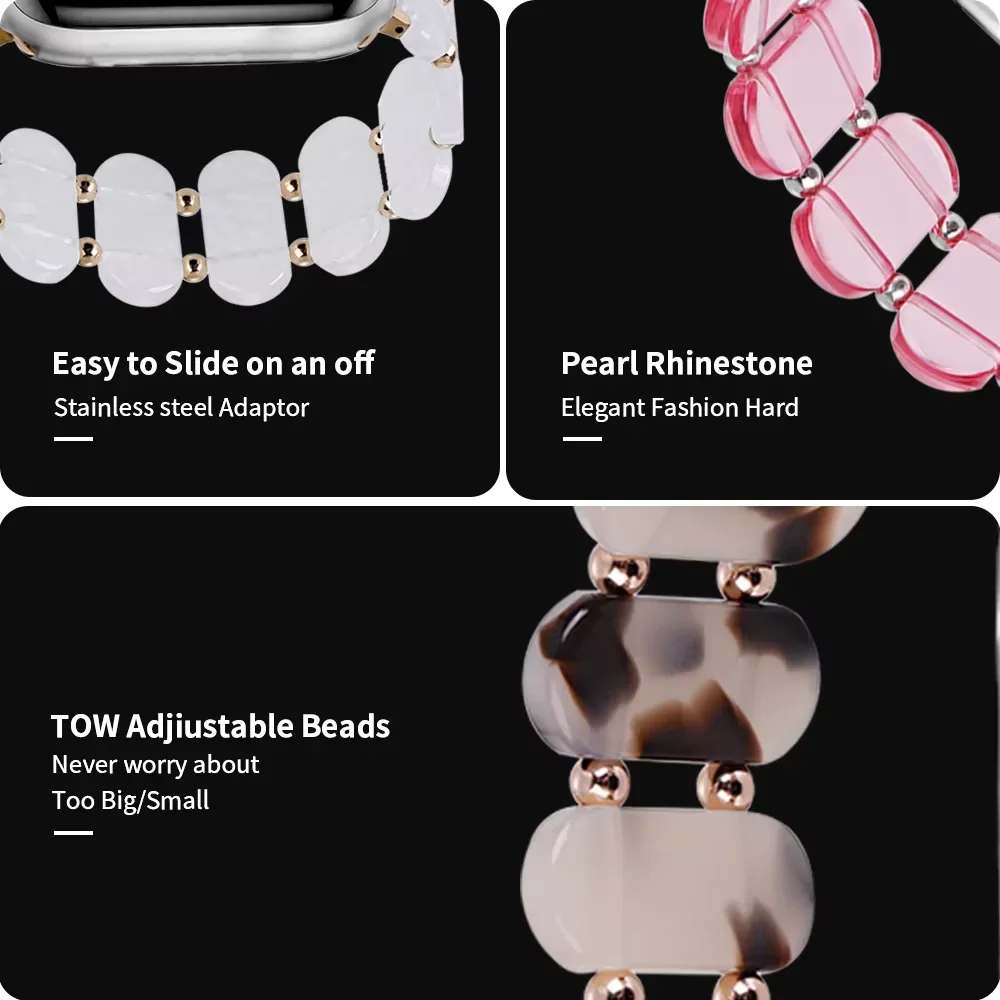 Pasek z żywicy + etui ze szkła hartowanego do Apple Watch Series 10/9/8/7/6/5 46mm 42mm 44mm 45mm 41mm 40mm bransoletka z paskiem do zegarka z osłoną