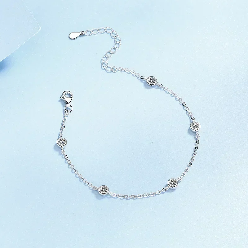 Classic PT950 Cat Eye Moissanite Bracelet for Women, Sparkling Luxury Certificate Bracelets Chain Jewelry Birthday Gifts