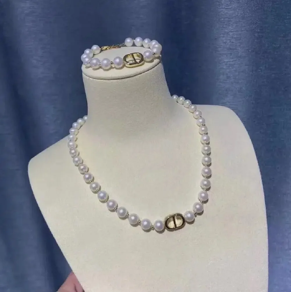 

Великолепное ожерелье с белым жемчугом Южного моря AAA9-10 мм, 16 дюймов и браслет, комплект из 925 s 7,5-8 дюймов