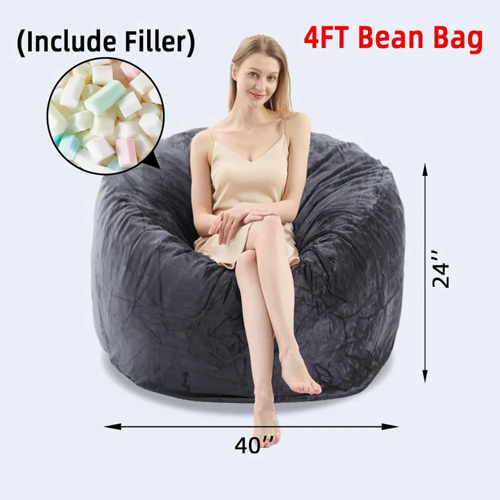 كرسي بين باج للبالغين مملوء بإسفنج الذاكرة للقراءة والراحة المريحة #2